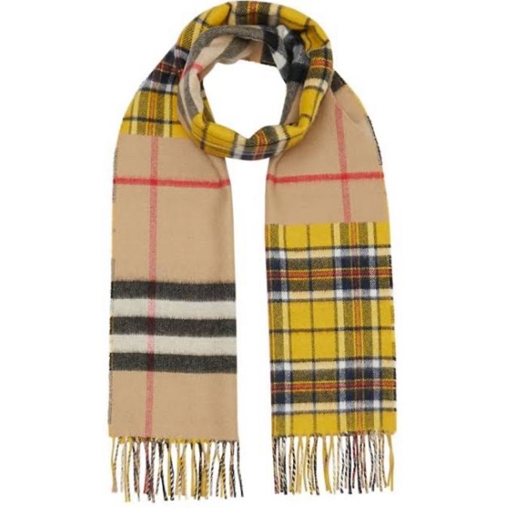 Burberry Women's Contrast Check Cashmere Meri Wool